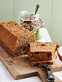 Homemade brown bread with a seed mix