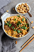 Creamy Thai Peanut Noodle Soup (vegan)