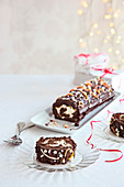 Chocolate and clementine log