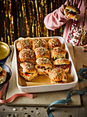 Pull-apart meatball sliders for New Year
