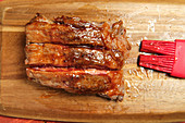 Medium rare grilled beef steak