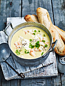 Creamy corn and crab soup