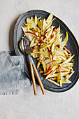 Chicory and pear salad with walnuts
