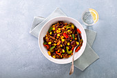 Chilli con carne with sweetcorn and peppers