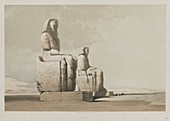 Statues at Thebes, 19th century illustration