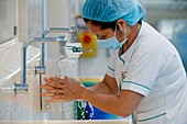 Nurse washing hands