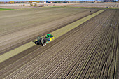 Sugar beet harvest, aerial photograph