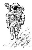 Bruce McCandless space-walk, illustration