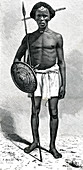 19th Century Somali warrior, illustration