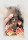 Coronavirus infection, composite image