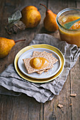 Pear jam on crackers