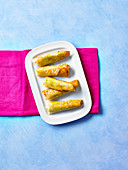 Pea and feta rolls