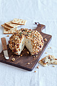 St. Felicien cheese ball with hazelnuts and thyme