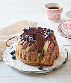 Lemon fancy bread with blueberry topping