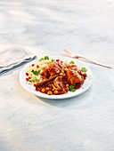 Chicken tagine with chickpeas and couscous