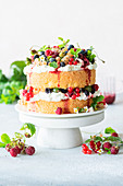 Berry cake with mascarpone cream