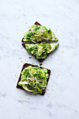 Open sandwiches with avocado