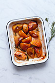 Candied quinces with rosemary