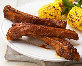 Chinese ribs with grilled corn