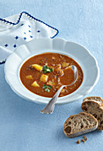 Goulash soup with minced meat