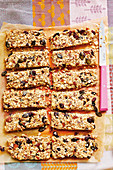 Homemade granola bars with cranberries