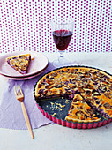 Red cabbage and chestnut quiche
