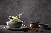 Glass noodle salad with wakame
