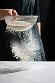 Sifting flour