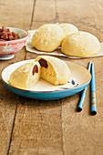 Anpan (Japanese yeast rolls with bean paste)