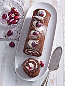 Cherry chocolate roll