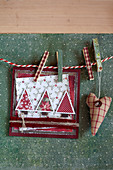 DIY Christmas card with fir tree motif