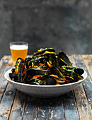 Steamed mussels with beer