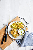 Fish burgers with yoghurt remoulade