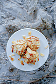 Marzipan biscuits with flaked almonds