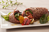 Beef roulade filled with Mediterranean vegetables