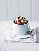 Chocolate, hazelnut and banana mug cake