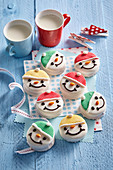 Christmas biscuits with snowman faces