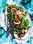 Prawns with Crushed Peas and Pine Nut Crumbs