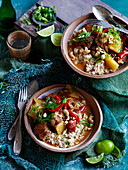 Sweet and Sour Pork Neck with Coconut Rice