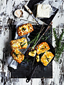 Fried halloumi with rosemary