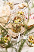 White bean salad with sundried tomatoes and feta