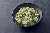 One pot rice with peas and Montello cheese