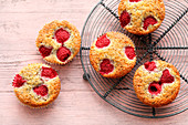 Raspberry and lemon muffins