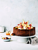 Pumpkin cheesecake with figs and caramel