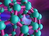 Buckyball C60 molecule detail, illustration