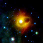 Ring around magnetar, Spitzer Space Telescope image