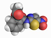 Nitazoxanide molecule, illustration