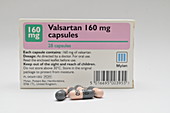 Valsartan high blood pressure drug packaging