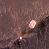 Perseverance rover's parachute on Mars, MRO image