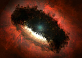 Material falling towards a protostar, illustration